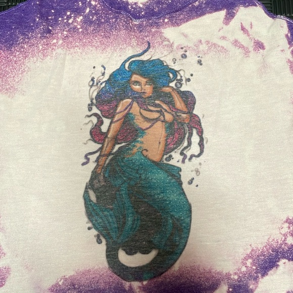 Tops - Mermaid purple tie dyed tank top design size medium
